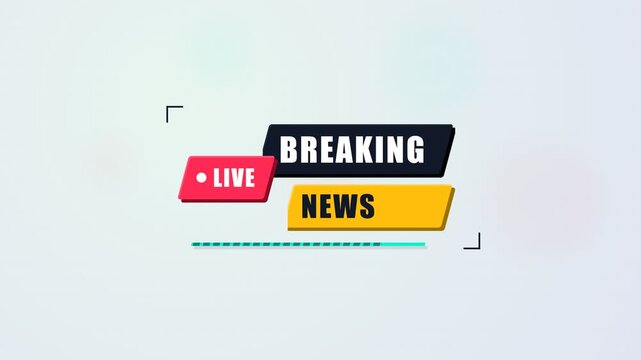 Live Breaking News Lower Third Graphic for Television Broadcast and Social Media Streaming on Clean Background