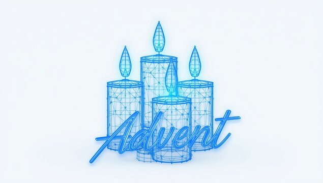 Blue pixel art candles with matches on a subtle gray background isolated on white background