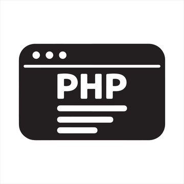 Web Browser PHP Programming Icon for Backend Development and Scripting
