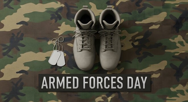 Armed Forces Day Camouflage Background Honor Our Troops Military Concept.