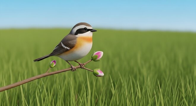 blue tit on the grass