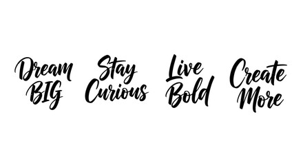 Naklejka premium Inspirational quotes on white background.