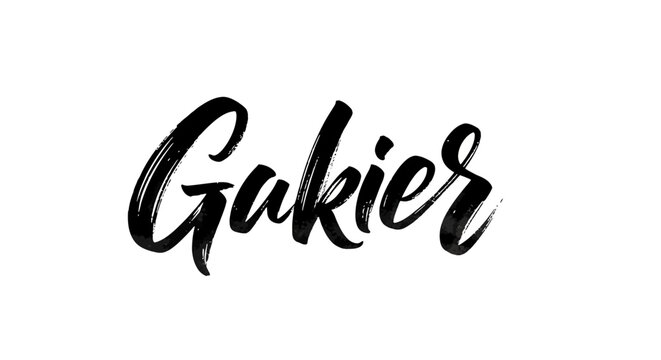 Black Calligraphy Text Gakier Handwritten Font.
