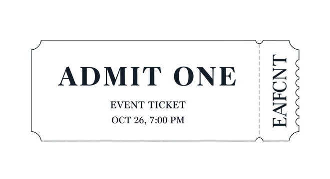 Admit One Event Ticket Stub Design