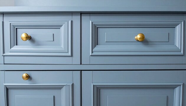 Blue cabinet gold knobs elegant furniture design