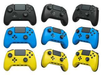 Collection of gaming controllers isolated on white background with clipping path © Vasyl Onyskiv