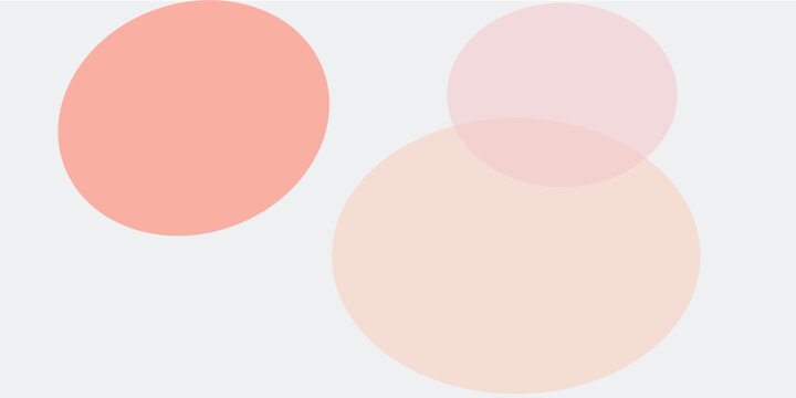 Abstract pastel pink and peach oval shapes on light background