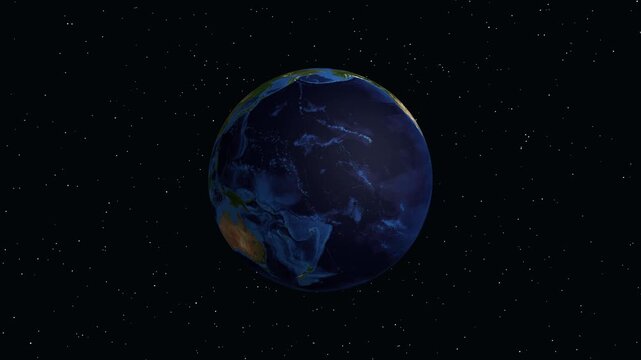 Earth Zoom Animation to Irkutsk Russia with Population Data Overlay