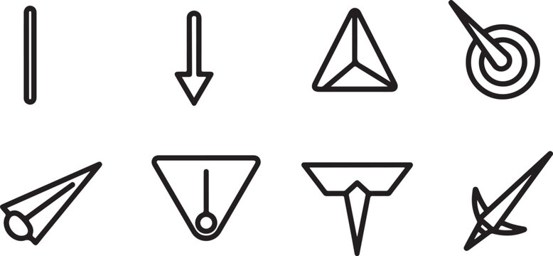 Black line icons set of balance scale scale justice symbol Vector