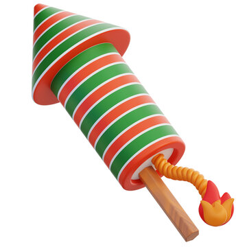 Firecracker Celebration 3D Illustration