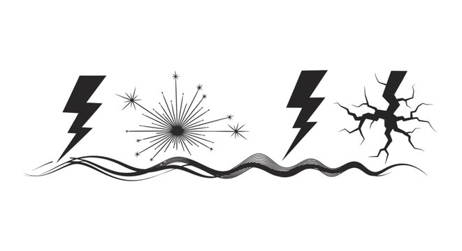 Neuron Lightning Bolt Brain Storm Concept.