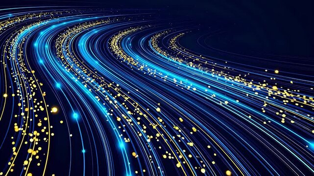Abstract lines and glowing dots