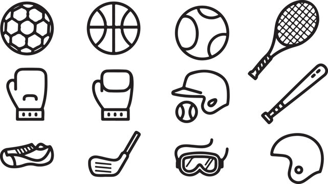 Set of vector icons of common clothing items and accessories Vector