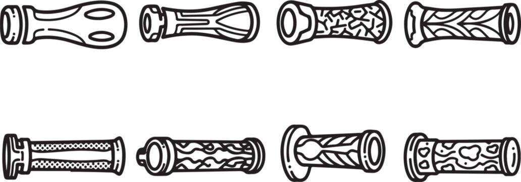 Black and white vector icons of hand gestures and arms in different positions Vector