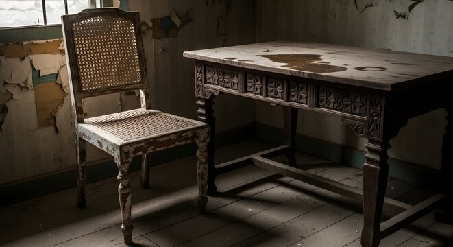 Old furniture kursi, table