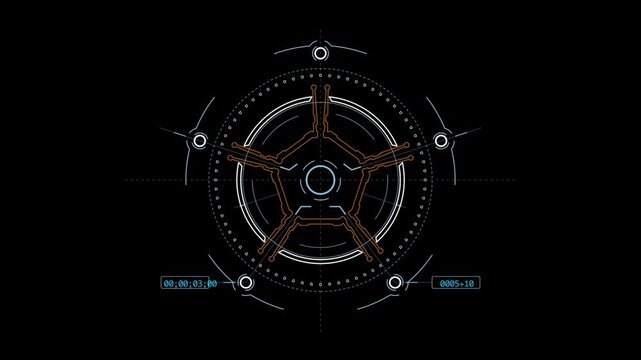 Sci-Fi Circular HUD Elements with Digital Radar Sweep Motion
