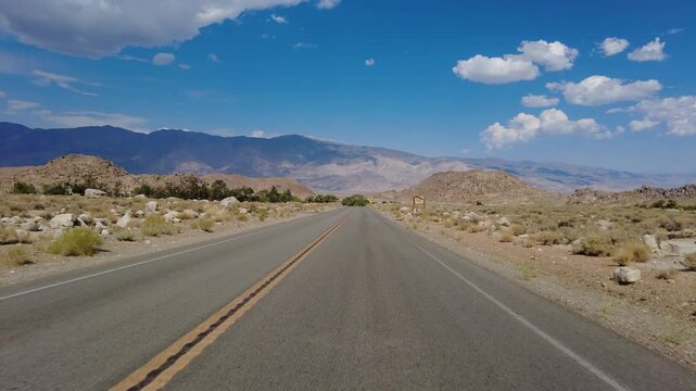 Mt Whitney Portal Road Driving Plate Descend 21 MultiCam Front View Driving Plate Sierra Nevada Mts California USA