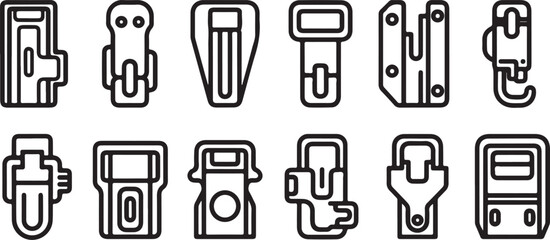Flat vector icons of various types of furniture in black color Vector © Nur