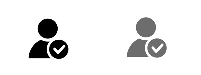 Vector illustration of user profile icon set with a checkmark symbol for verified account and confirmation © NaRa