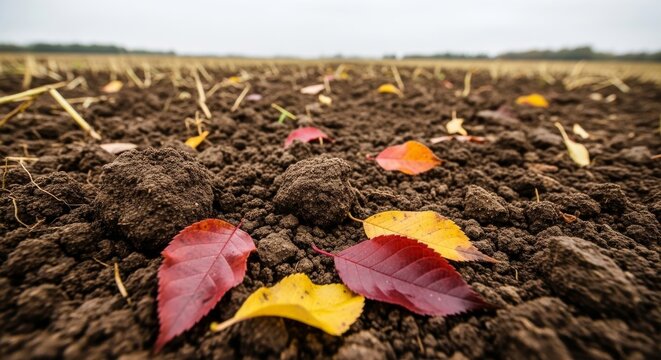 Autumn Leaves on Freshly Turned Earth