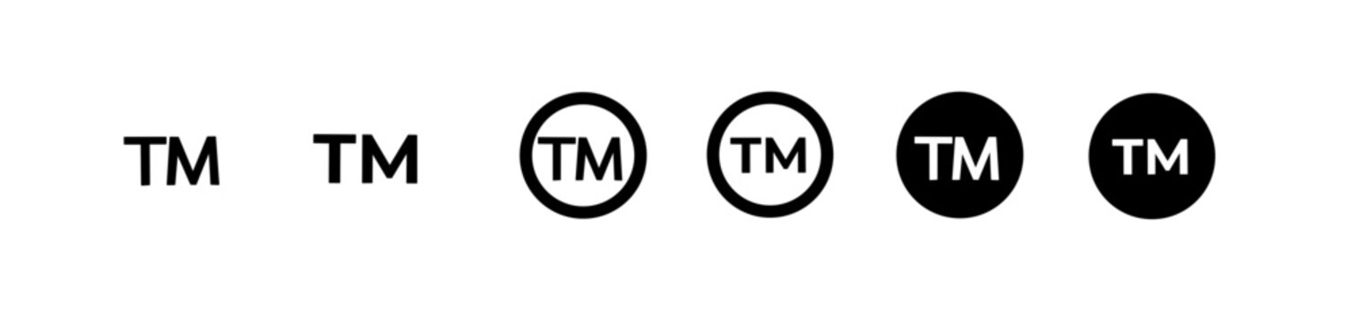 Vector illustration of trademark symbol icon set 