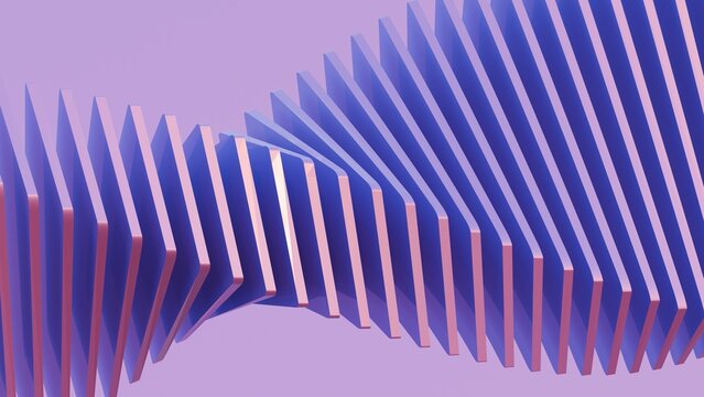 plastic rectangle dynamic shapes. 3d rendering.