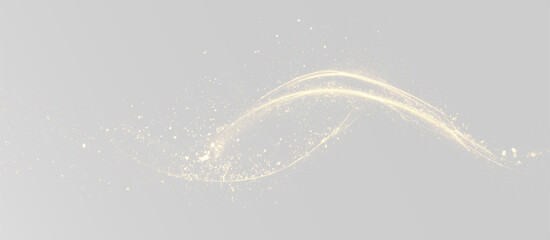 Elegant golden light swoosh with shining bokeh and flowing particles overlay © Alehandro