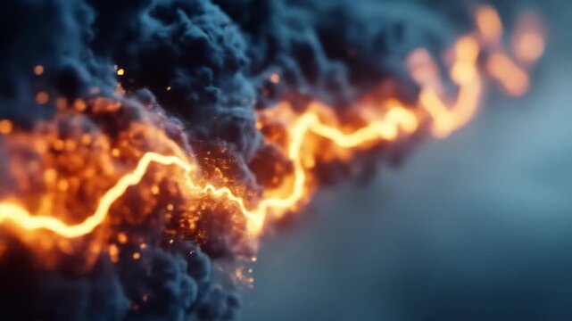Abstract Fiery Electrical Current Pulsing Through Dark Matter.