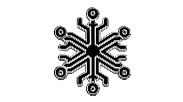 Digital Snowflake Icon: A striking digital snowflake icon with intricate circuit board-inspired patterns, offering a modern representation of technology and data transfer.