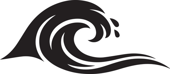 Fototapeta premium Black wave graphic with dynamic water motion design Vector