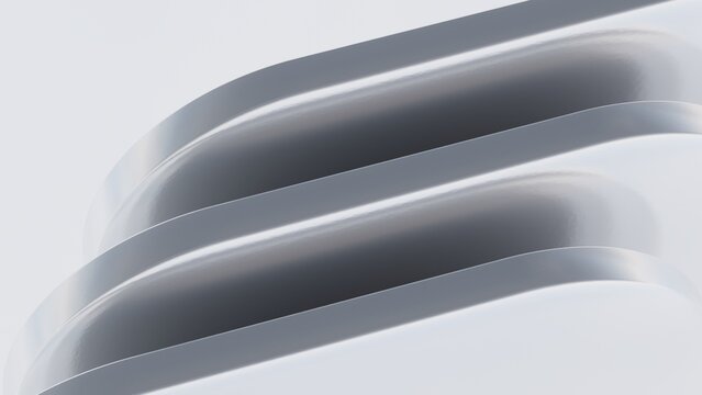 Abstract metal square shapes. 3d render.