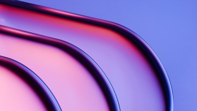 Abstract blue glass square shapes. 3d render.