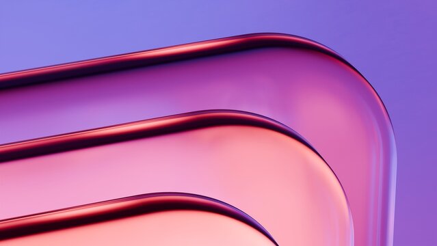 Abstract blue glass square shapes. 3d render.