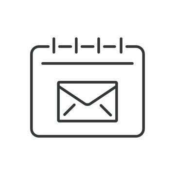 Calendar line icon. Schedule, time, daily, deadline, event, notes, alarm. Editable stroke. Vector illustration