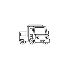 Fototapeta premium Delivery Truck Line Icon Vector