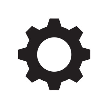 Gear icon flat vector. Settings icon.   Vector gear tool or button for web application or UI. 