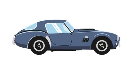 Fototapeta premium Classic Blue Sports Car - Vintage Automotive Illustration