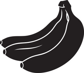 Black banana icon, fruit symbol, monochrome illustration, vector graphic © MdMasud