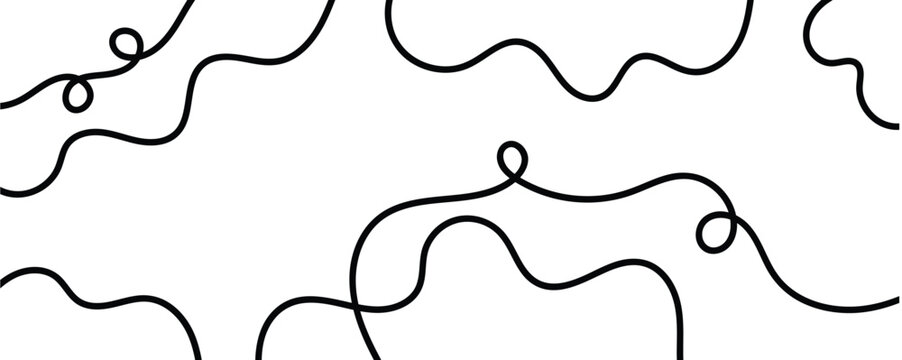 Abstract flowing wavy lines background in black color with background abstract illustration minimalist decorative backdrop creative composition template movement.