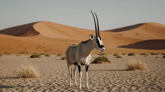 Gemsbok in Desert Landscape