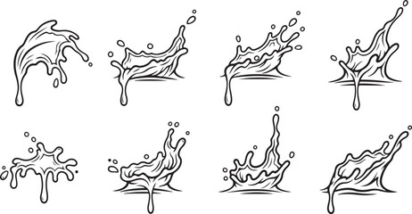 Cartoon rhinoceros walking and running line drawings set Vector © Nur