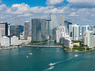 Obraz premium Miami downtown skyline. Miami waterfront panorama near Brickell.