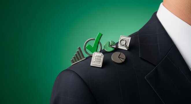 Shoulder balancing miniature data accuracy icons, visual metaphor illustrating the importance of balanced and accurate data validation
