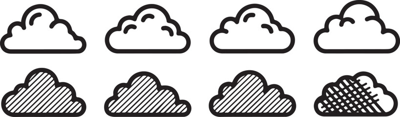 Black and white line art icons of snail isolated vector illustration Vector © Nur