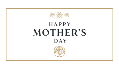 White and gold happy mothers day greeting card with floral accents © AIGen Studio