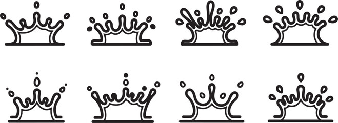 Hand drawn doodles of jellyfish in black ink on white Vector © Nur