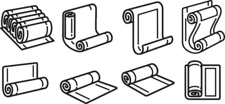 Set of simple black wireframe icons for mobile apps and web design Vector