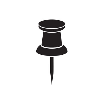 push pin icon vector on white background