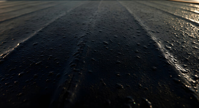 Macro photography thick waterproof black architectural rubber membrane flat roof subtle rough texture.