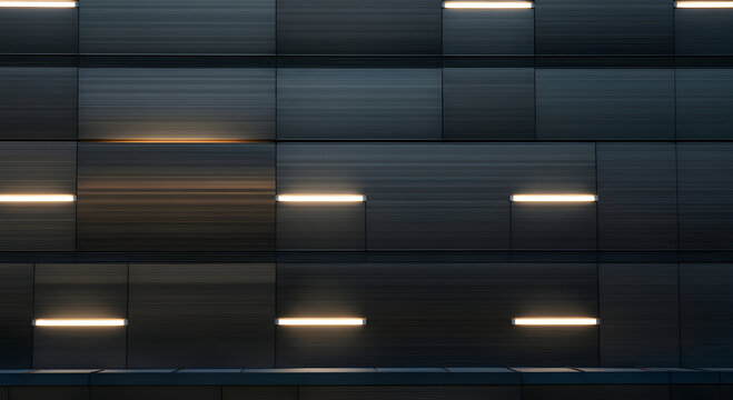 Seamless background minimalist brushed aluminum facade cladding soft diffused white architectural light.